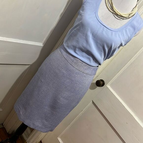 NWT Banana Republic Baby Blue Speckled Tweed Pencil Skirt, Women's size 0 - Picture 1 of 8
